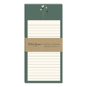 Delicate Floral Dark Green Magnetic List Pad