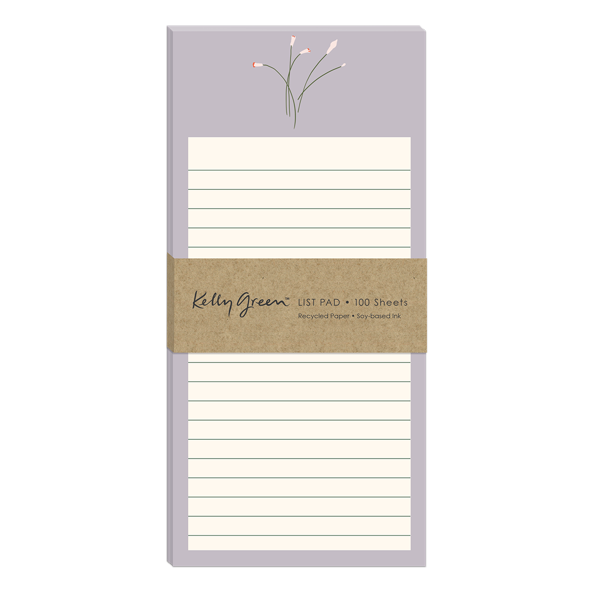 Delicate Floral Lavender Magnetic List Pad Product