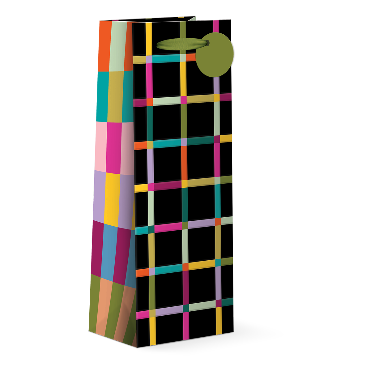 Punch Colorful Windowpane Wine Bag