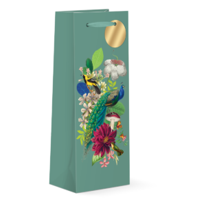 Vintage Floral Peacock Wine Bag