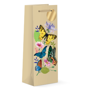Vintage Floral Butterfly Wine Bag