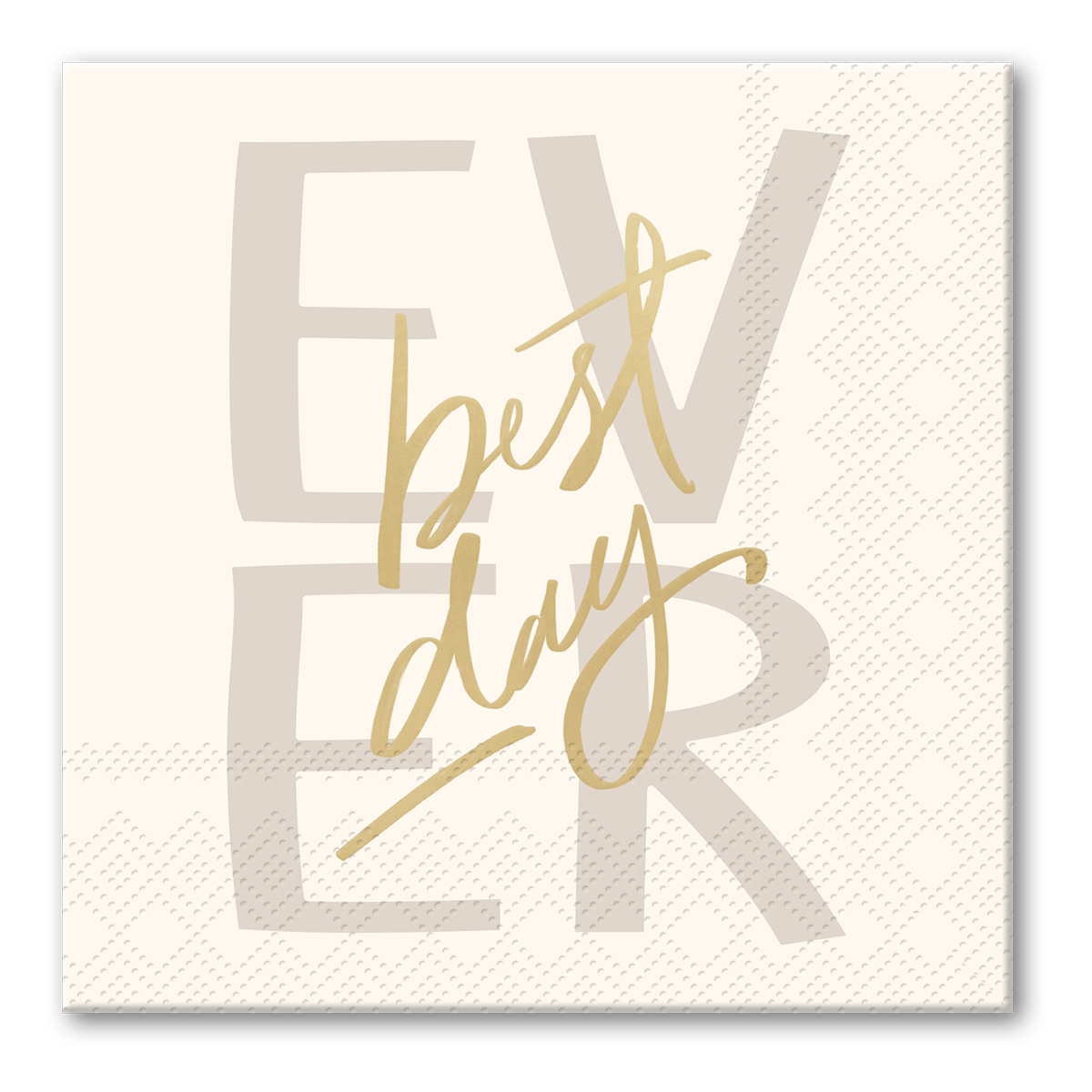 Punch Best Day Beverage Napkins with gold foil