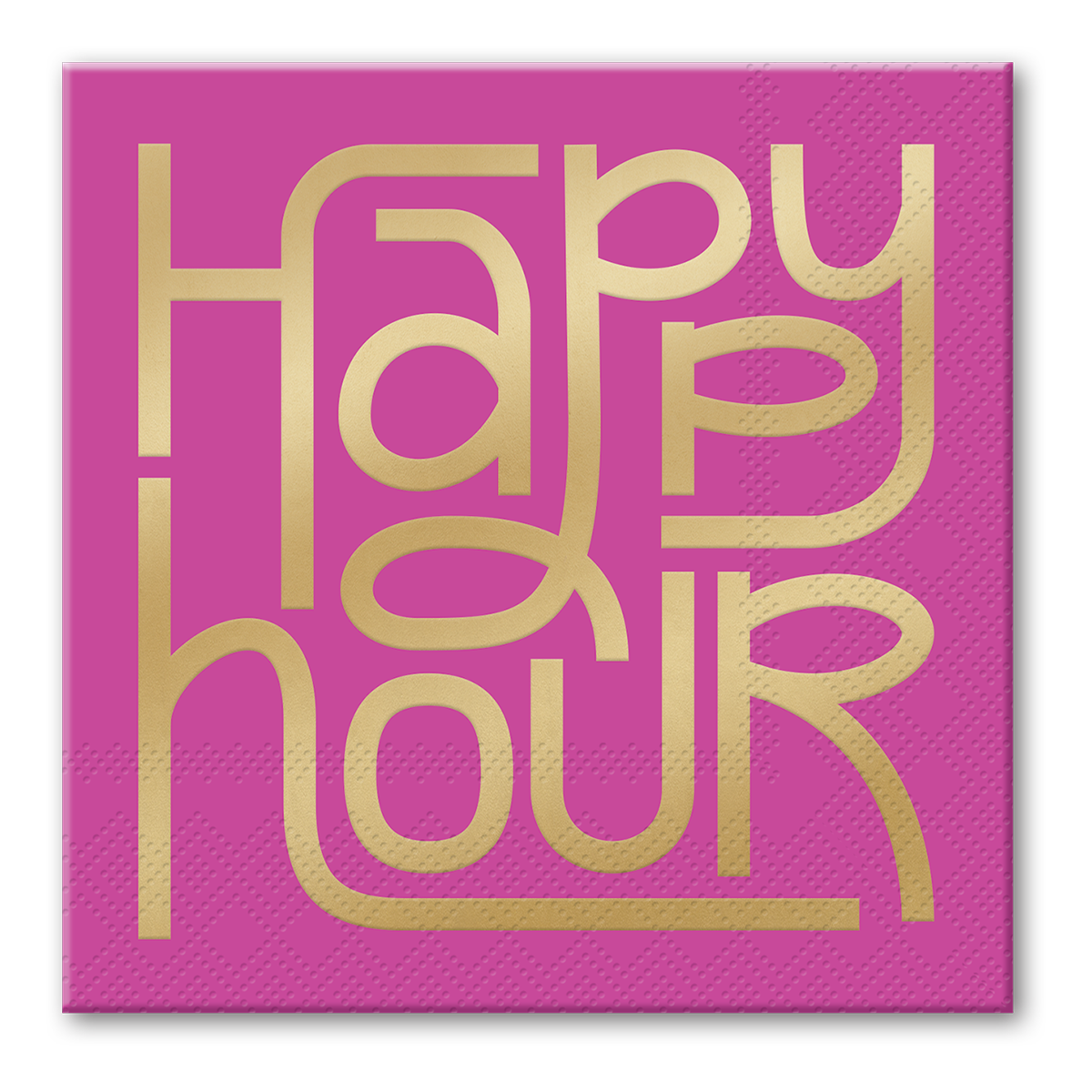 Punch Happy Hour Beverage Napkins with gold foil