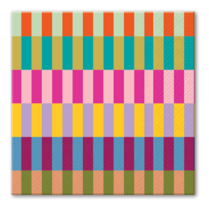 Punch Colorblock Stripe Beverage Napkins