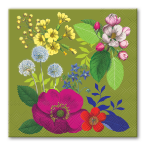Vintage Floral Floral Beverage Napkins
