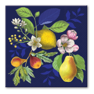 Vintage Floral Fruit Beverage Napkins