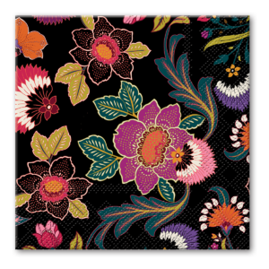 Renaissance Black Beverage Napkins