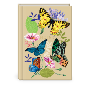 Decorative journal with vintage floral butterflies design.