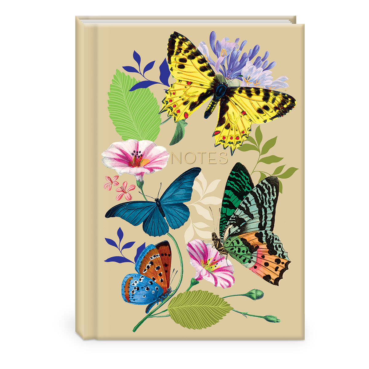 Decorative journal with vintage floral butterflies design.