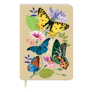 Decorative journal with vintage floral butterflies design.