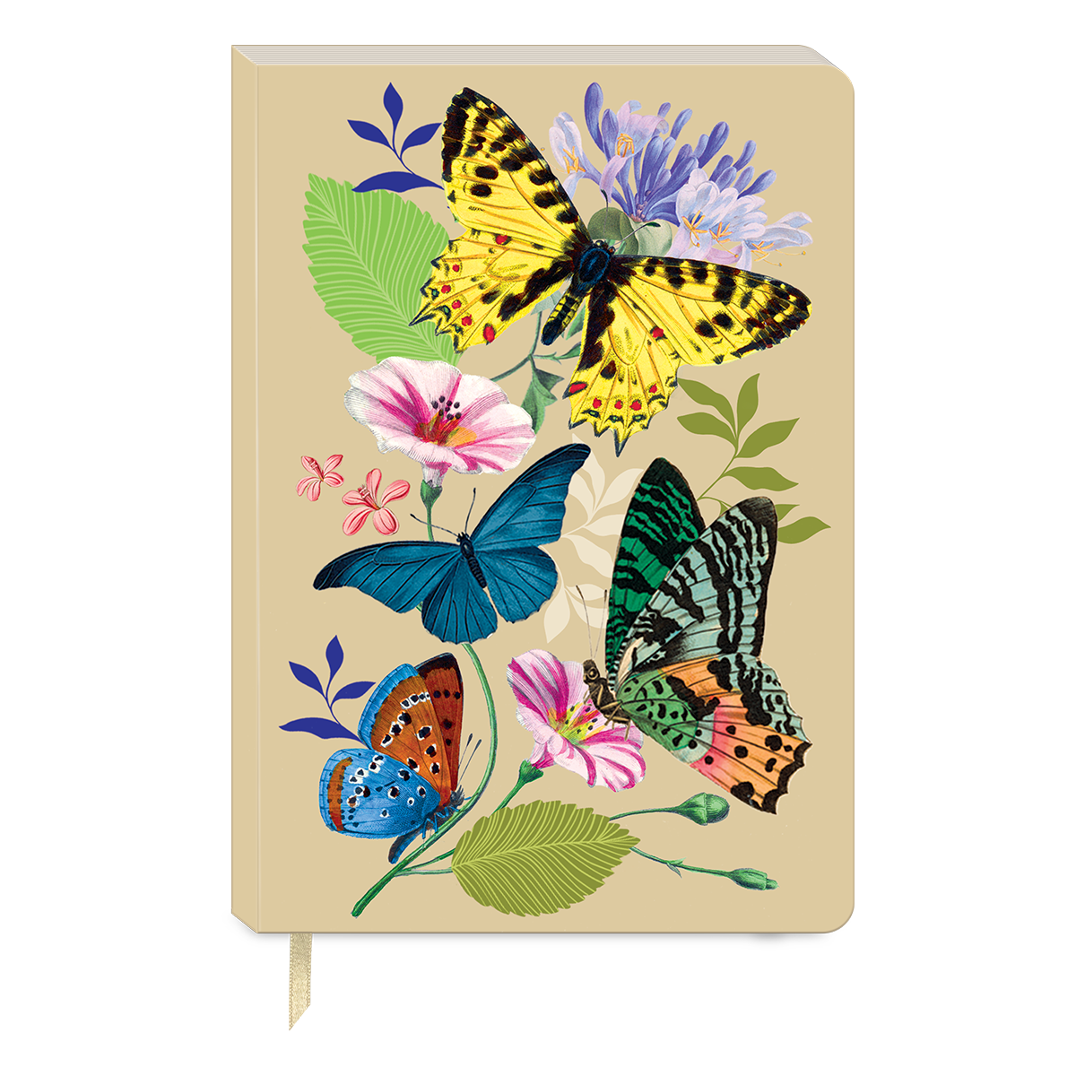 Decorative journal with vintage floral butterflies design.