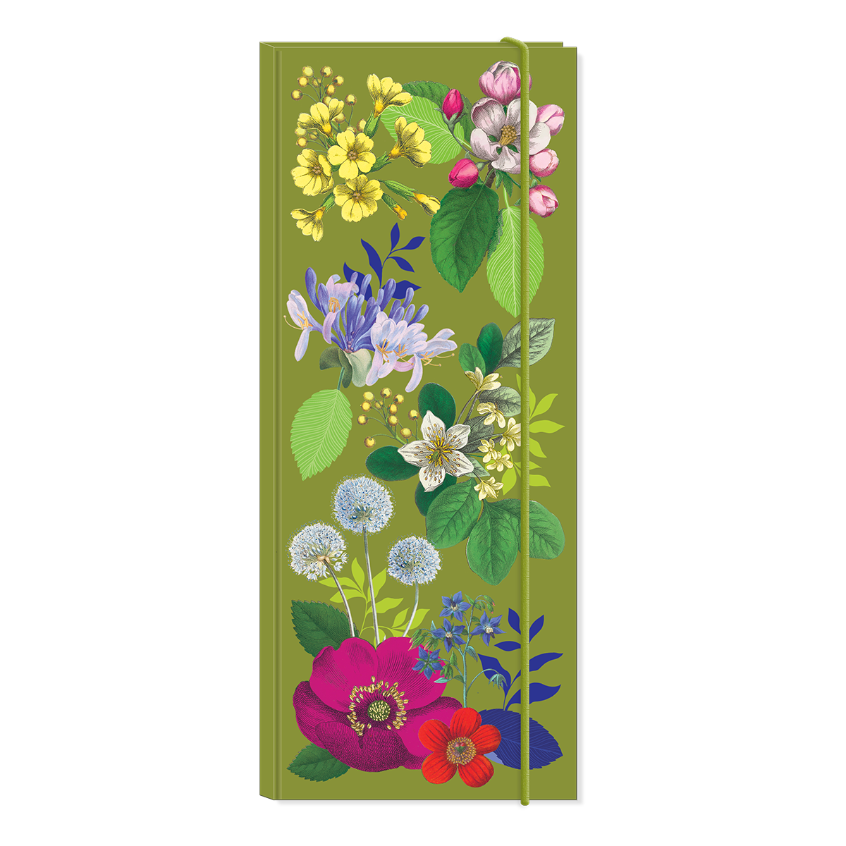 Vintage Floral Flowers Note-Folio with bungee.