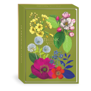 Vintage Floral Flowers Thank You Note Cards set.