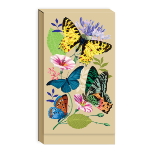 Tall notepad featuring vintage floral butterflies.