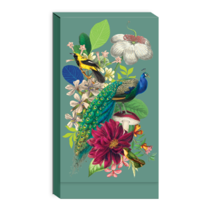 Tall notepad featuring vintage floral birds.