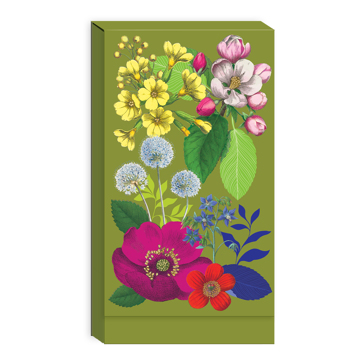 Tall notepad featuring vintage floral flowers.