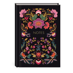 Decorative hardcover journal with renaissance black.