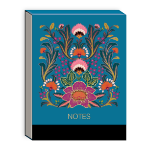 Pocket notepad featuring renaissance blue design.