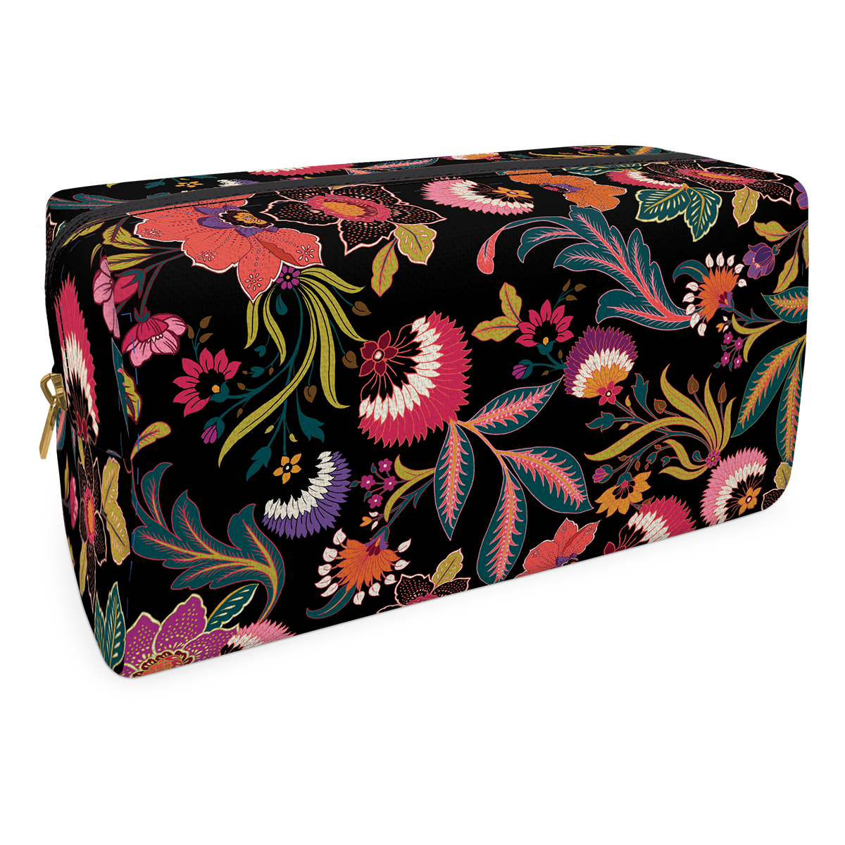 Renaissance Black Cosmetic Bag with pattern design.