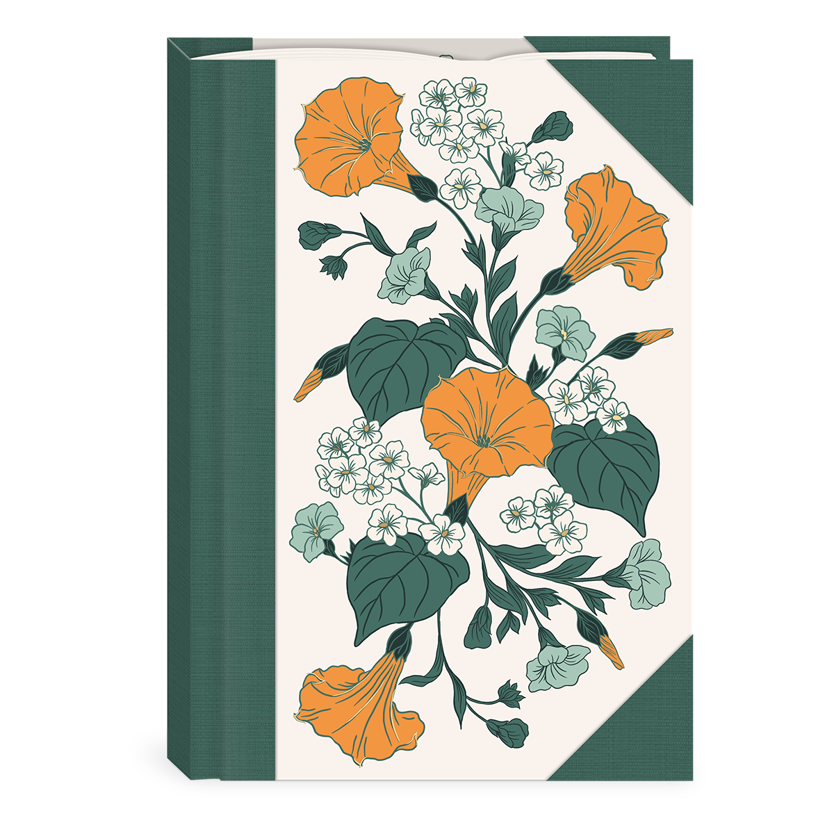 Decorative hardcover journal with nightshade floral.
