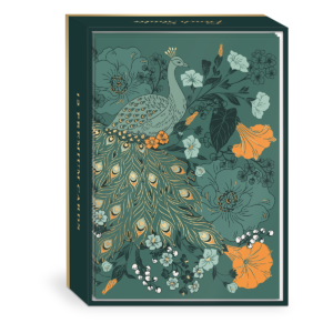 Nightshade Peacock Floral Note Cards set.