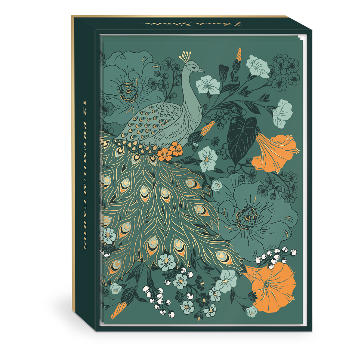 Nightshade Peacock Floral Note Cards set.