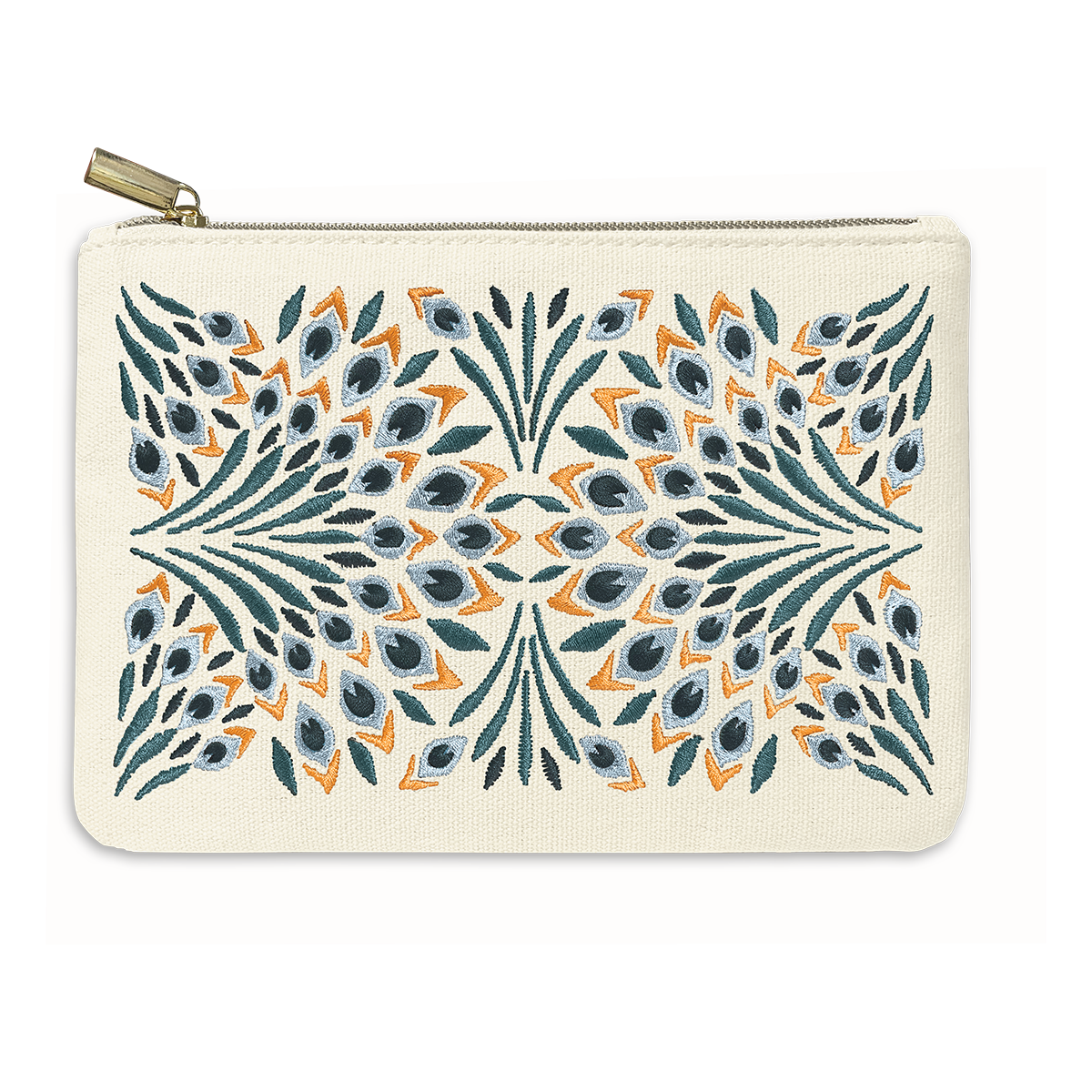 Nightshade Peacock Fan design on a embroidered pouch.