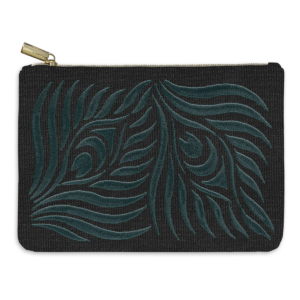 Nightshade Peacock Grid Pouch design on a embroidered pouch.