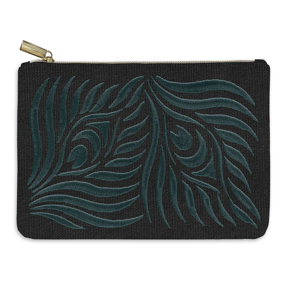 Nightshade Peacock Grid Pouch design on a embroidered pouch.