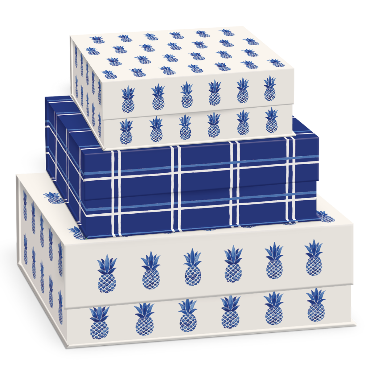 Cobalt Coast Ditsy Pineapples Trinket Box Set Product