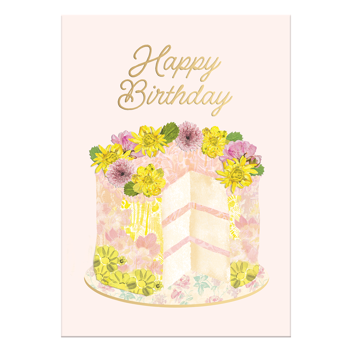 Birthday Collage Cake Greeting Card with envelope.