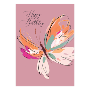 Birthday Butterfly Greeting Card with envelope.