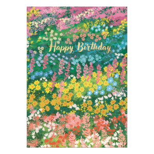 Birthday Flower Field Greeting Card with envelope.