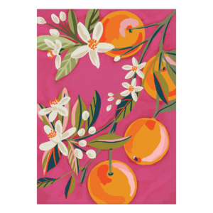 Blank Bright Citrus Greeting Card with envelope.