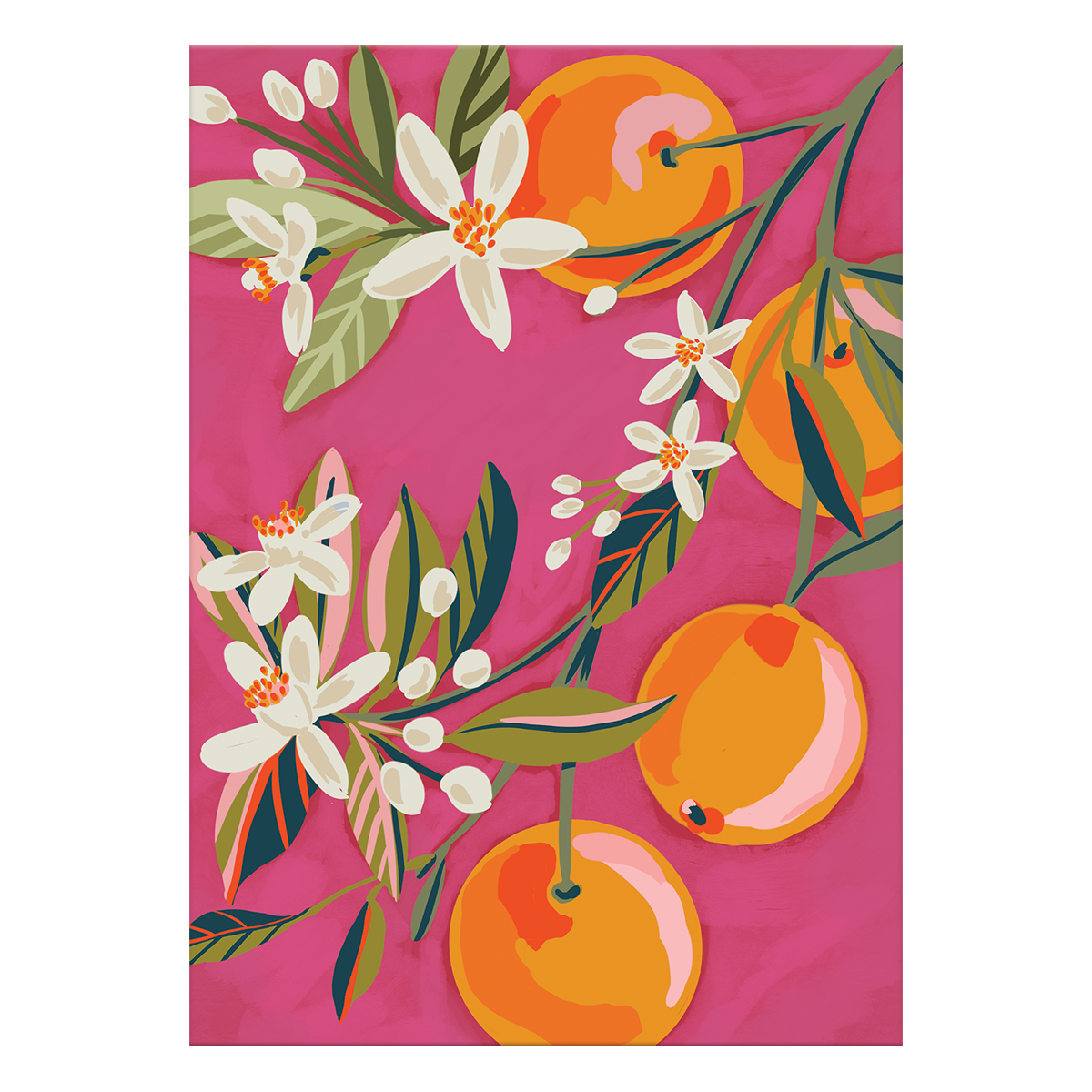 Blank Bright Citrus Greeting Card with envelope.