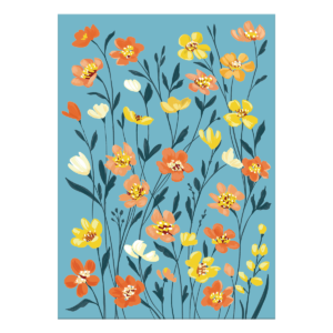 Blank Floral Greeting Card with envelope.