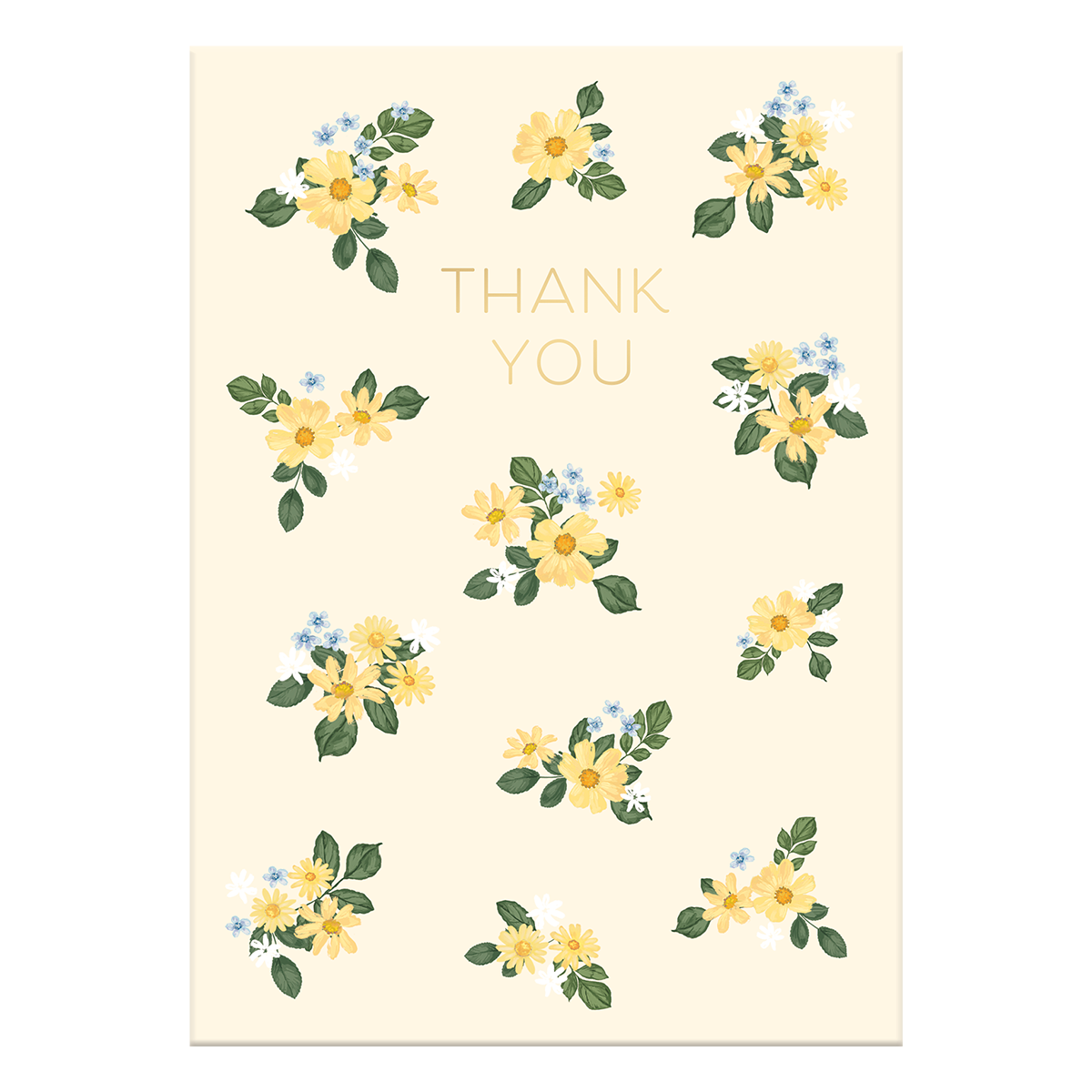 Ditsy Yellow Blue Flowers Greeting Card Product