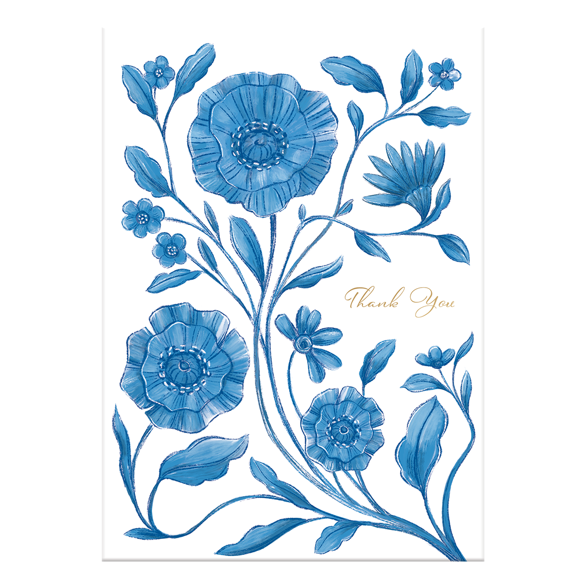 Blue Floral Greeting Card Product
