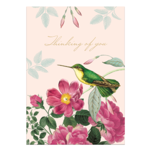 Thinking of You Hummingbird Greeting Card with envelope.