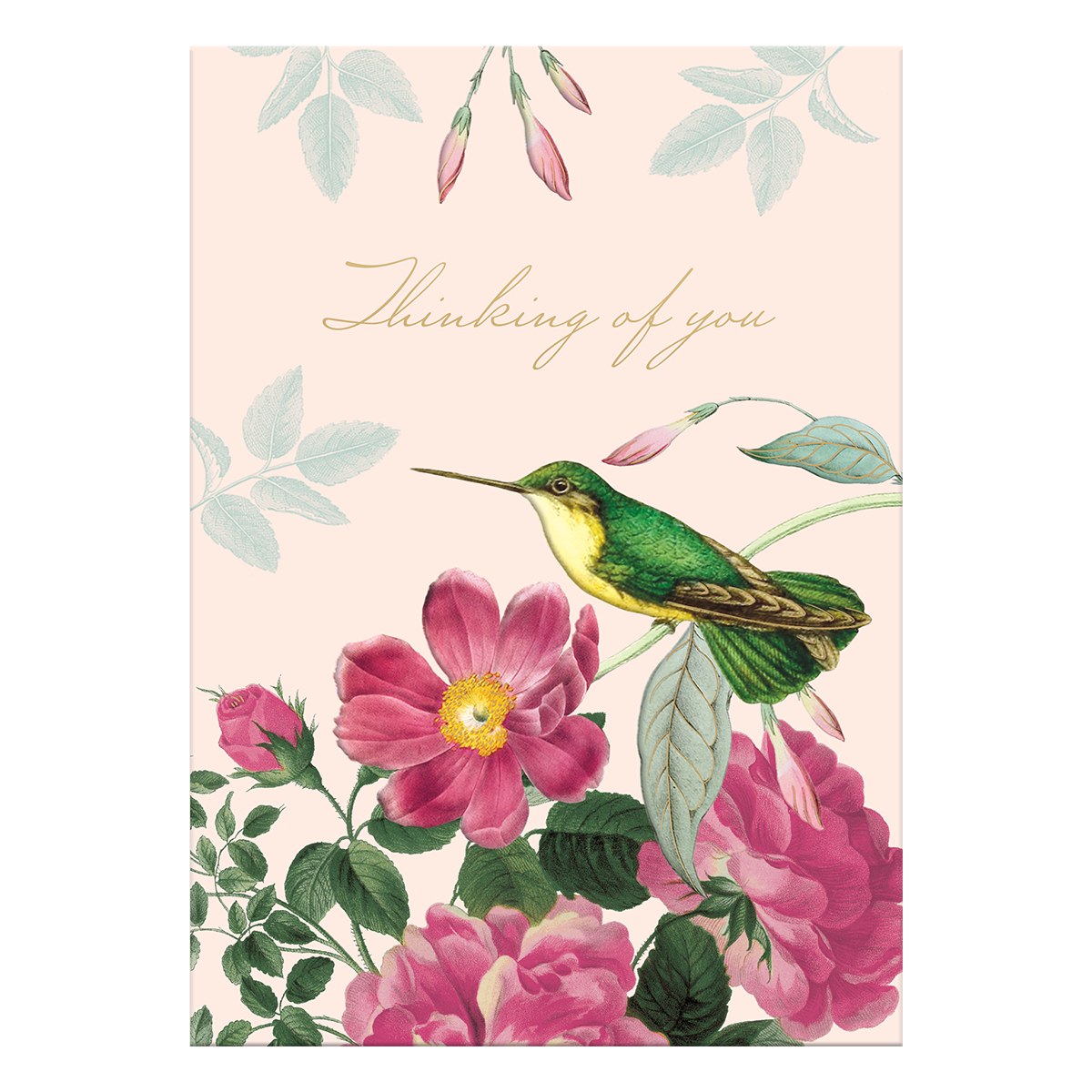 Thinking of You Hummingbird Greeting Card with envelope.