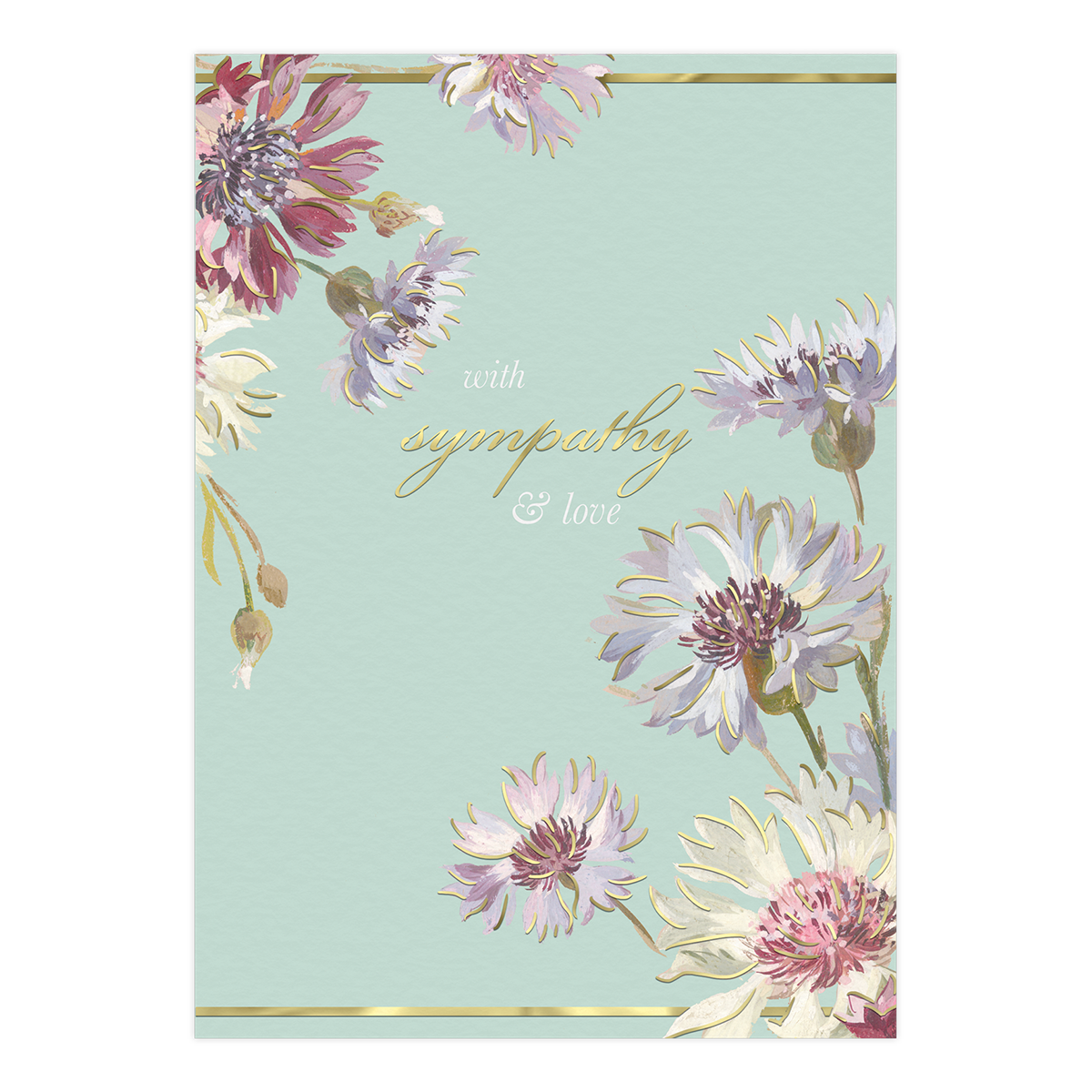 Sympathy Wildflowers Greeting Card with envelope.