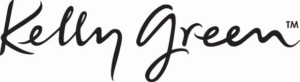 kelly green cursive logo in black