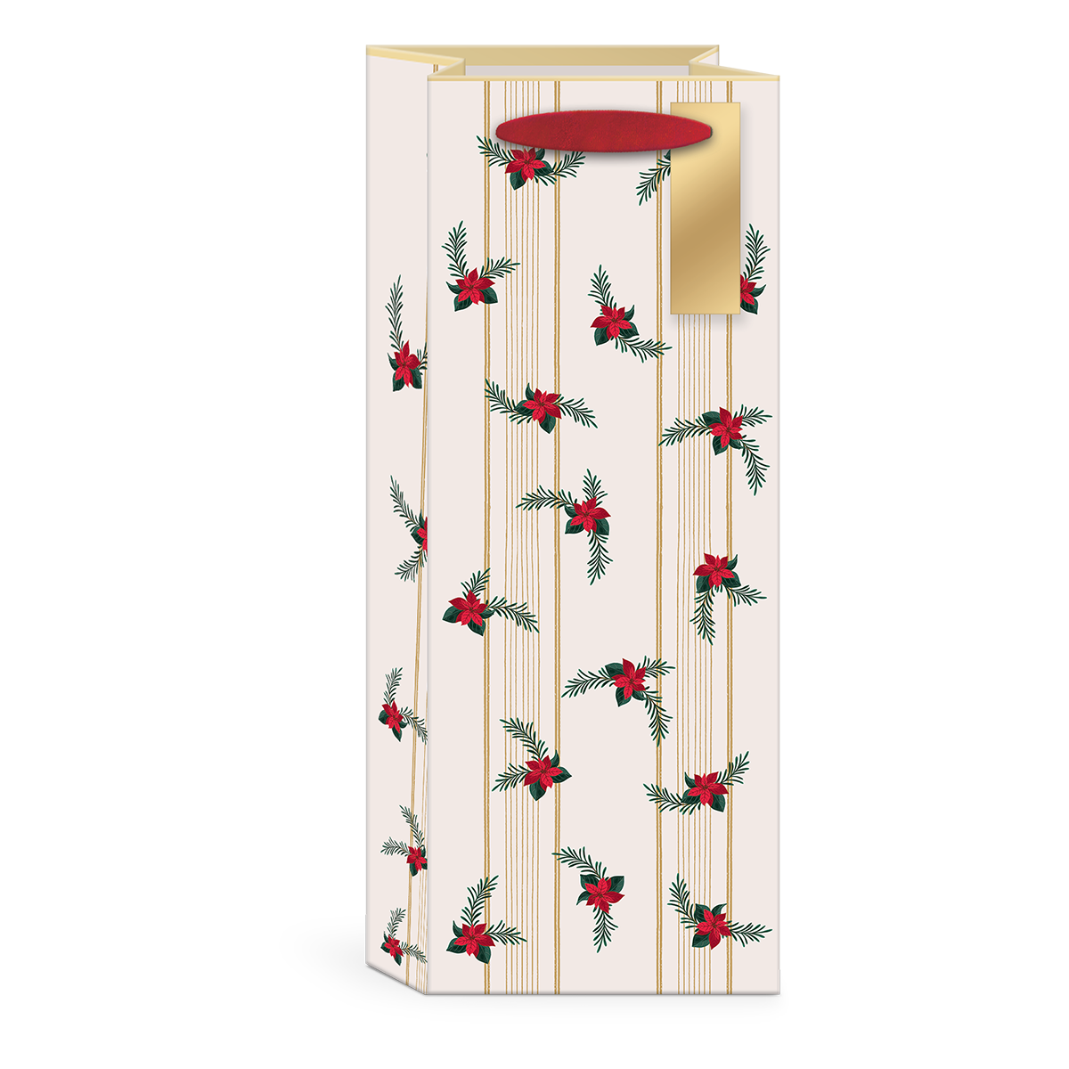 Winter Florals Cream Wine Bag