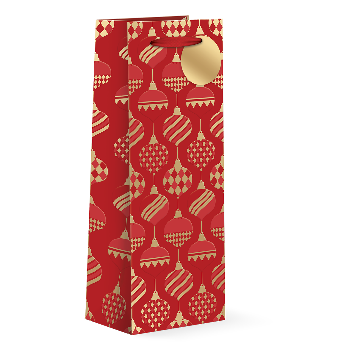 Holiday Ornaments Red Wine Bag