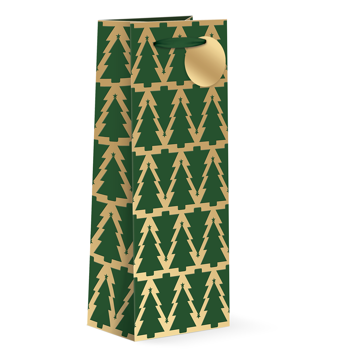 Holiday Trees Green Wine Bag