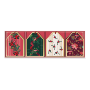 Gift tag set with winter florals assorted theme.