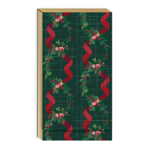 Tall notepad featuring winter florals green design.