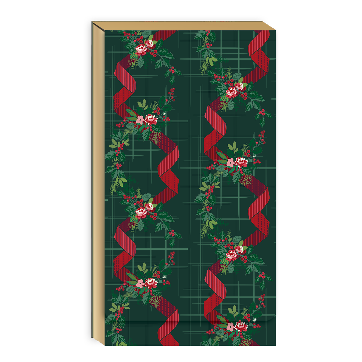 Winter Florals Green Tall Notepad Product