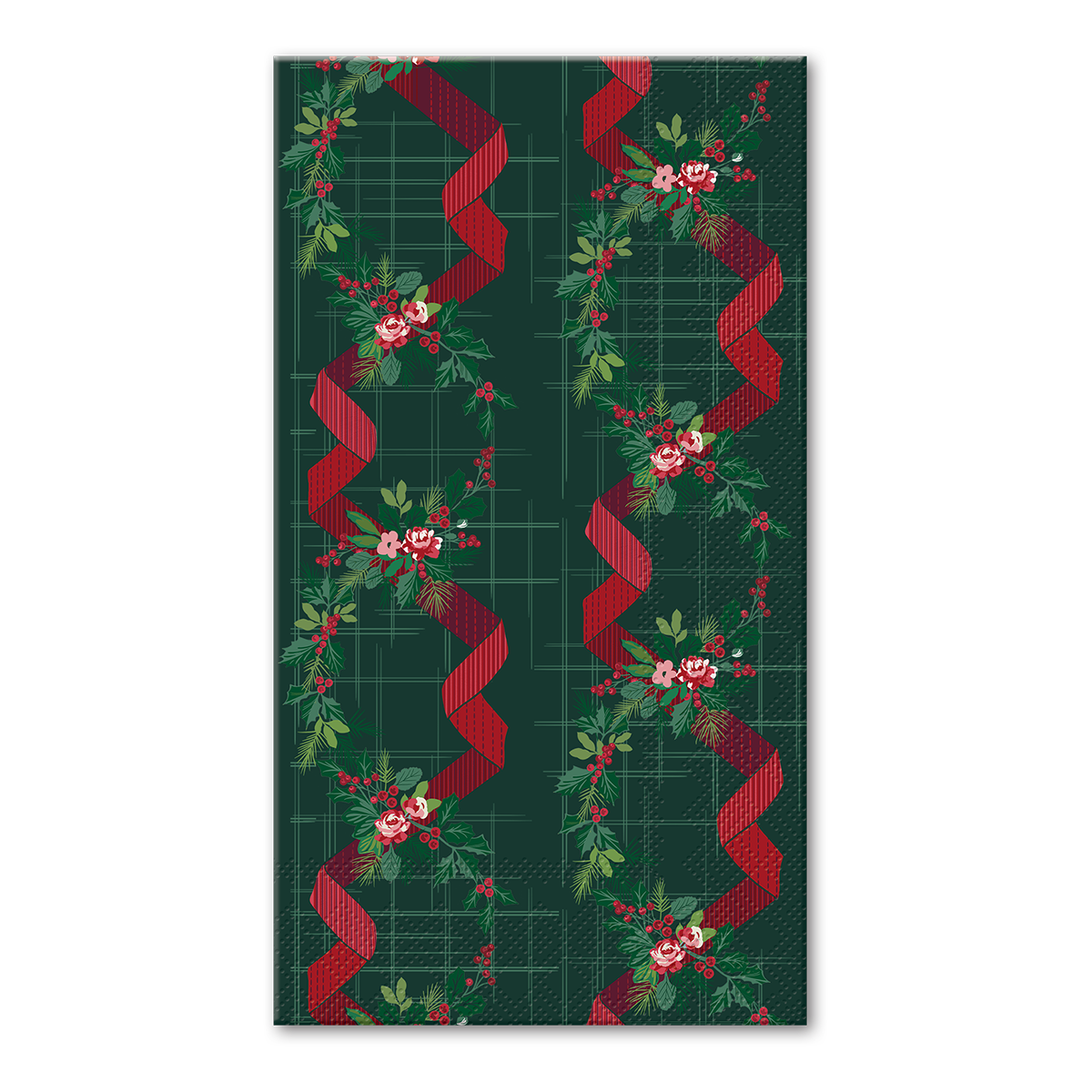 Winter Florals Green paper Guest Towels set.