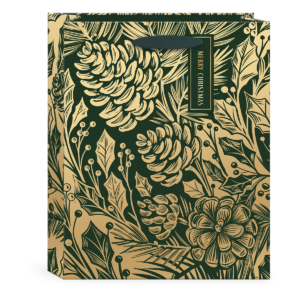 Golden Foliage Pine Cone themed Medum Gift Bag.
